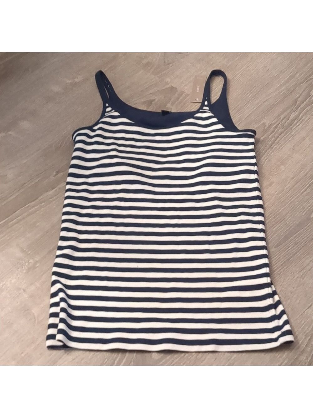 J. Crew blue striped tank top size large